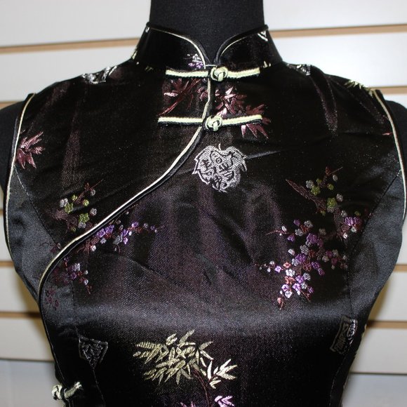 Cassina (SD&Kim) Dresses & Skirts - Black Cheongsam Chinese Dress Size M (Fits more like a XS/S)
